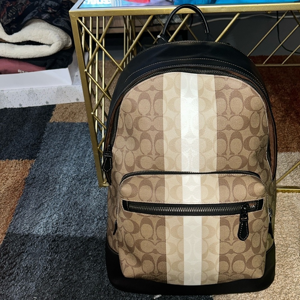 Coach West Backpa in signatu print